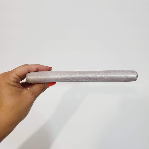 GUCCI  Authentic metallic GG leather large wallet - Picture 7 of 17